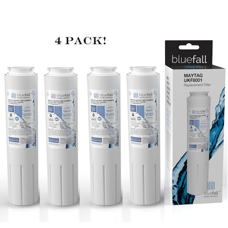 Drinkpod Maytag UKF8001 Refrigerator Water Filter Compatible by BlueFall, PK 4 BF-UKF8001-4PACK